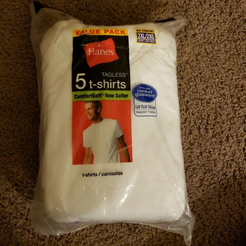 Mens 5 Pack Tagless T-Shirts